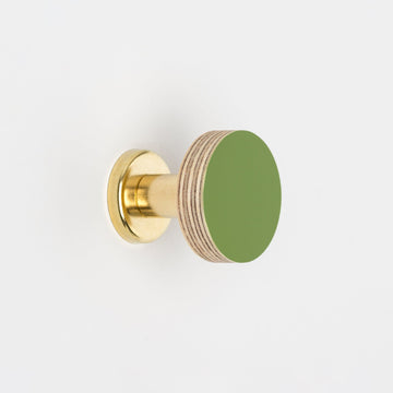 Priormade Birch & Brass Knob in Fern