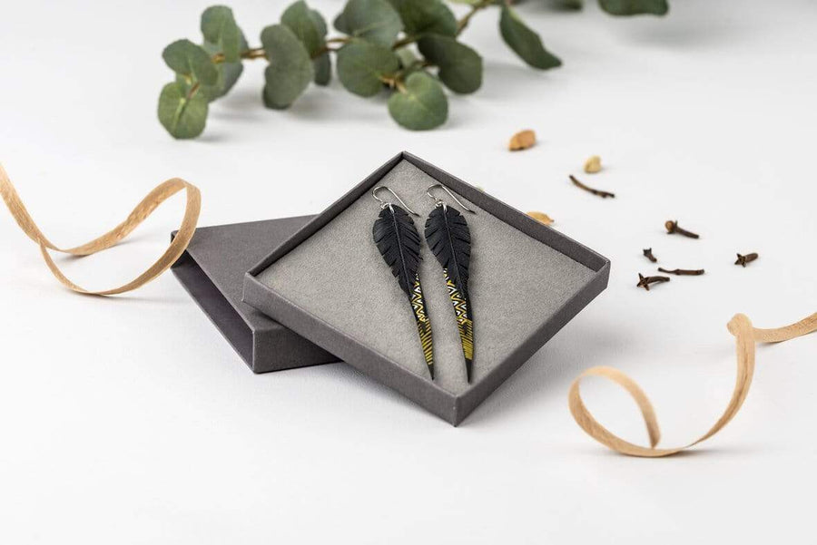 PRIORMADE Inner tube earrings Inner Tube Earrings - Long  - Gold and Silver Zig-Zag