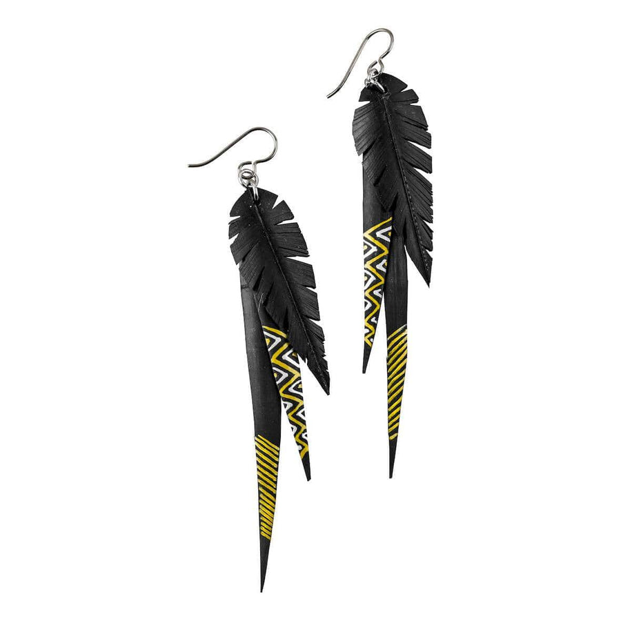 PRIORMADE Inner tube earrings Inner Tube Earrings - Long  - Gold and Silver Zig-Zag