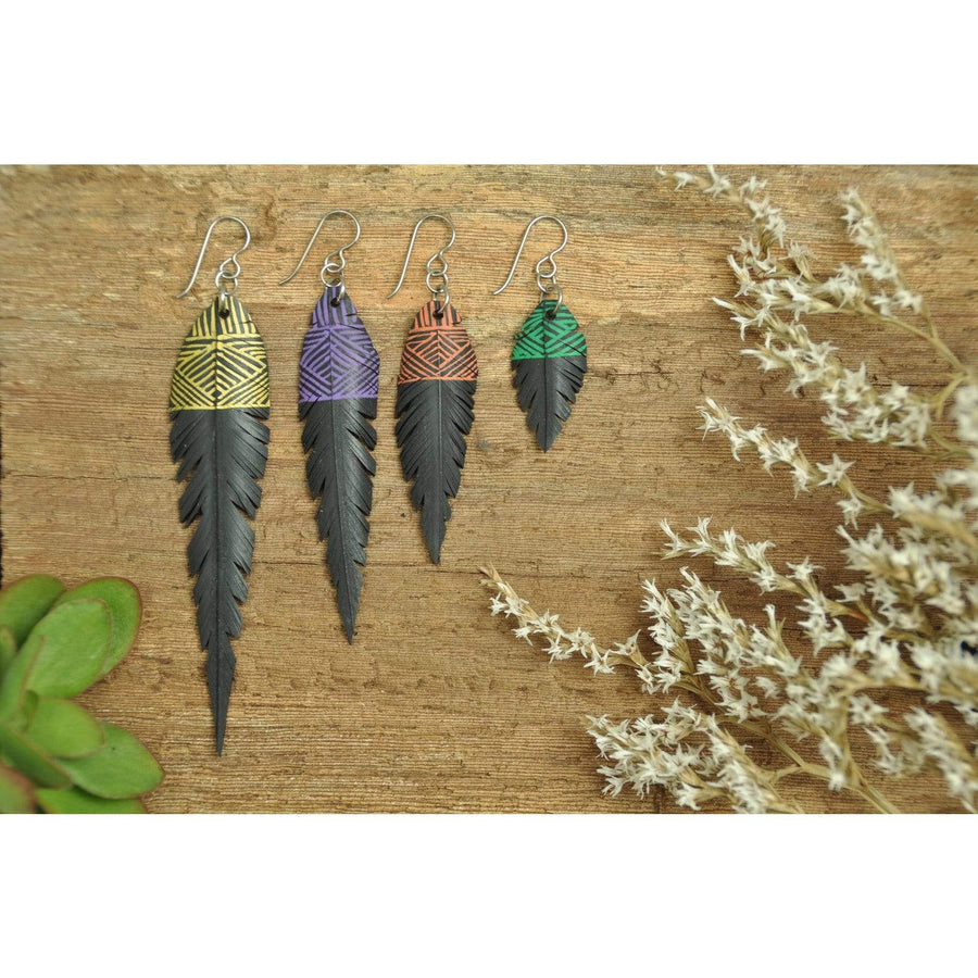 PRIORMADE Inner tube earrings Inner Tubes - Purple and Gold Lines