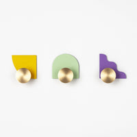 PRIORMADE Modern Wall Hooks in Pastel Brights (Set of 3)