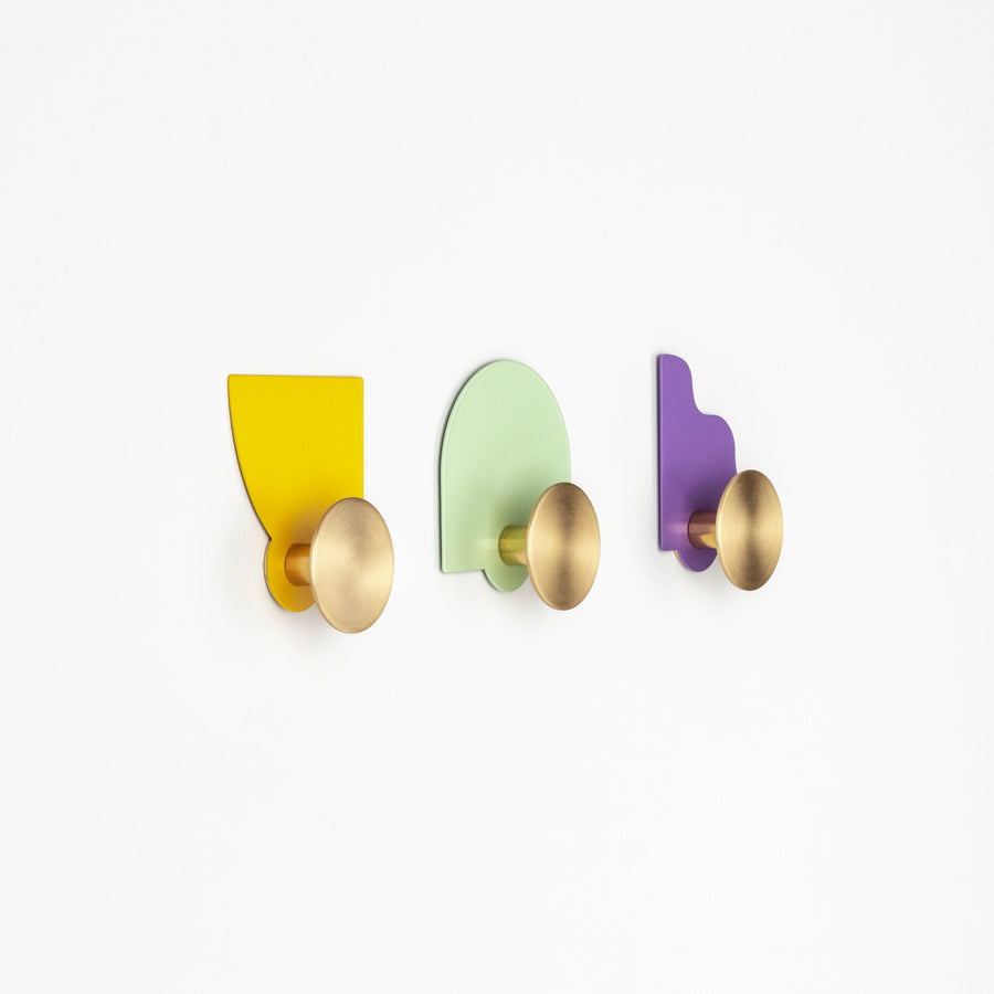 PRIORMADE Modern Wall Hooks in Pastel Brights (Set of 3)