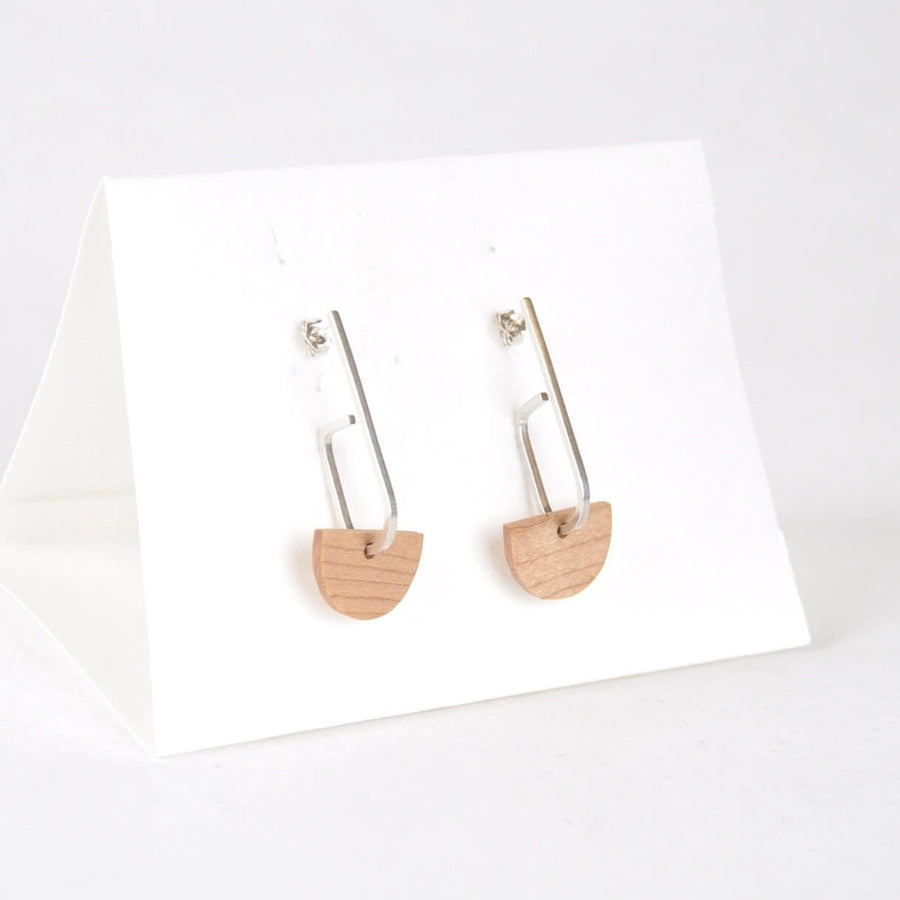 Priormade Woods ‘Jay’ Eco Silver and Reclaimed Wooden Earrings NEW