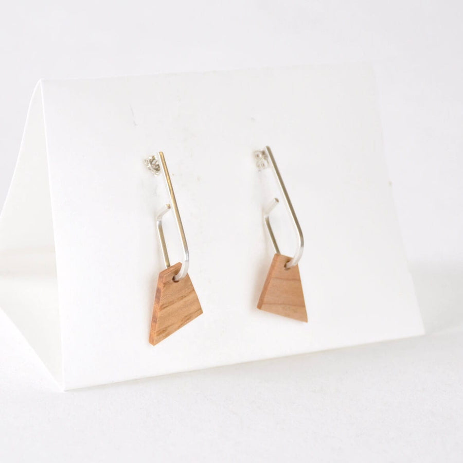 Priormade Woods ‘Jay’ Eco Silver and Reclaimed Wooden Earrings NEW